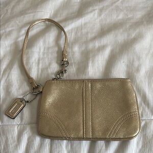 Gold Coach Wristlet Bag